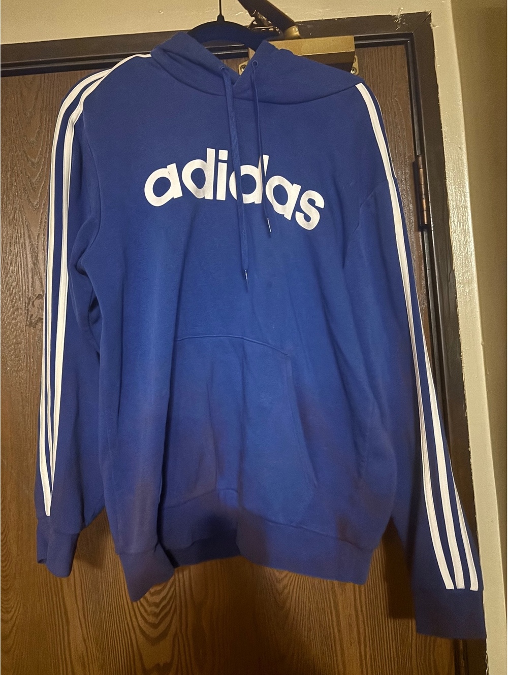 Adidas Cotton Hoodie/ Sweatshirt in Royal Blue- Size Large